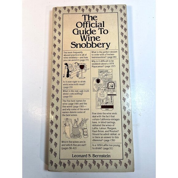 The Official Guide to Wine Snobbery Paperback Book Leonard S Bernstein - Picture 1 of 7